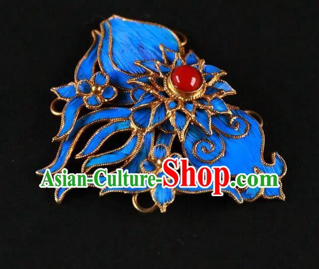 China Traditional Qing Dynasty Court Blueing Brooch Ancient Empress Ruby Jewelry Accessories China Traditional Qing Dynasty Court Blueing Brooch Ancient Empress Ruby Jewelry Accessories