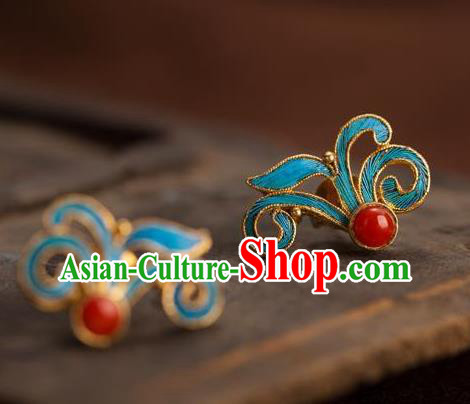 China National Orchids Earrings Traditional Qing Dynasty Empress Ear Accessories China National Orchids Earrings Traditional Qing Dynasty Empress Ear Accessories