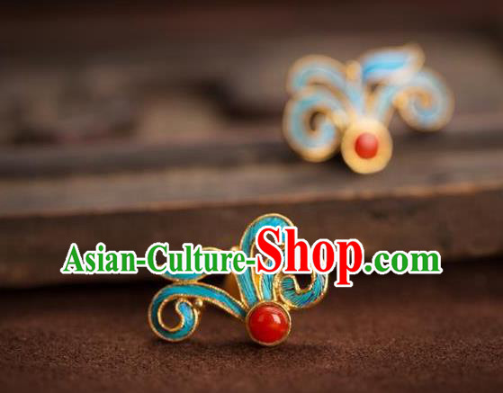 China National Orchids Earrings Traditional Qing Dynasty Empress Ear Accessories China National Orchids Earrings Traditional Qing Dynasty Empress Ear Accessories