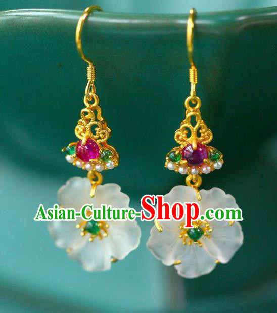 China Traditional Cheongsam Amethyst Ear Accessories National Wedding Plum Blossom Earrings China Traditional Cheongsam Amethyst Ear Accessories National Wedding Plum Blossom Earrings