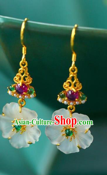 China Traditional Cheongsam Amethyst Ear Accessories National Wedding Plum Blossom Earrings China Traditional Cheongsam Amethyst Ear Accessories National Wedding Plum Blossom Earrings