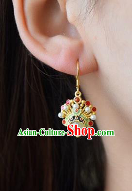 China Traditional Beijing Opera Ear Jewelry Accessories National Cheongsam White Jade Earrings China Traditional Beijing Opera Ear Jewelry Accessories National Cheongsam White Jade Earrings