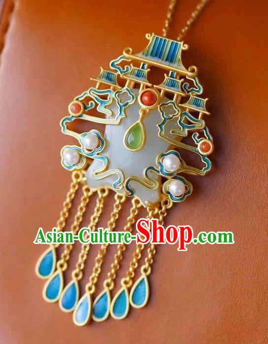 China Handmade Heavenly Southern Gate Necklace Pendant Accessories Traditional Jade Necklet Jewelry China Handmade Heavenly Southern Gate Necklace Pendant Accessories Traditional Jade Necklet Jewelry