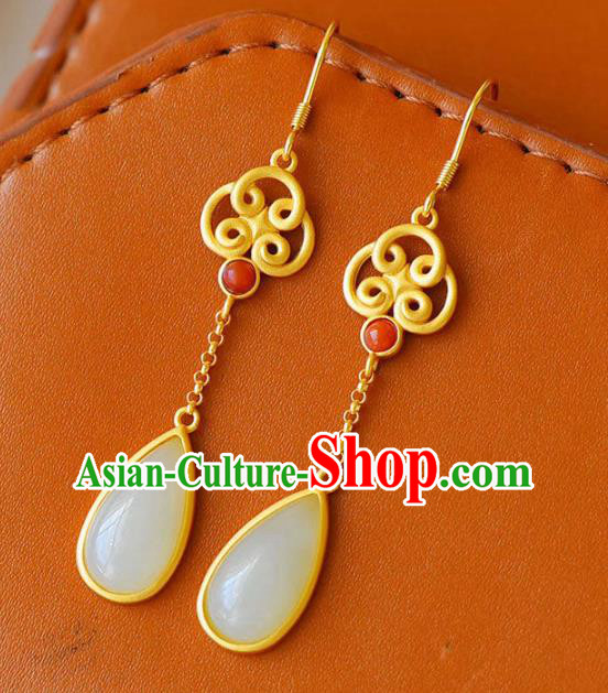 China Traditional Ear Jewelry Accessories National Cheongsam Jade Earrings China Traditional Ear Jewelry Accessories National Cheongsam Jade Earrings