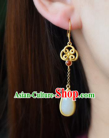 China Traditional Ear Jewelry Accessories National Cheongsam Jade Earrings China Traditional Ear Jewelry Accessories National Cheongsam Jade Earrings