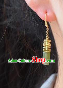China Traditional Wedding Ear Jewelry Accessories National Cheongsam Bride Jade Earrings China Traditional Wedding Ear Jewelry Accessories National Cheongsam Bride Jade Earrings