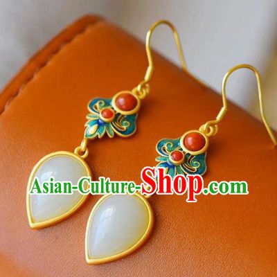 China Traditional Cloisonne Ear Jewelry Accessories National Cheongsam Earrings