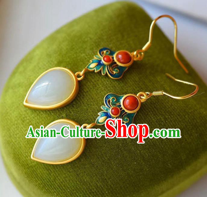 China Traditional Cloisonne Ear Jewelry Accessories National Cheongsam Earrings China Traditional Cloisonne Ear Jewelry Accessories National Cheongsam Earrings