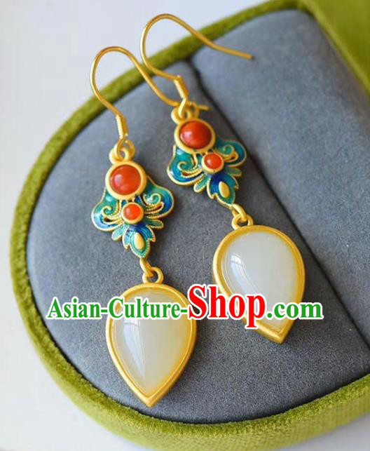 China Traditional Cloisonne Ear Jewelry Accessories National Cheongsam Earrings China Traditional Cloisonne Ear Jewelry Accessories National Cheongsam Earrings
