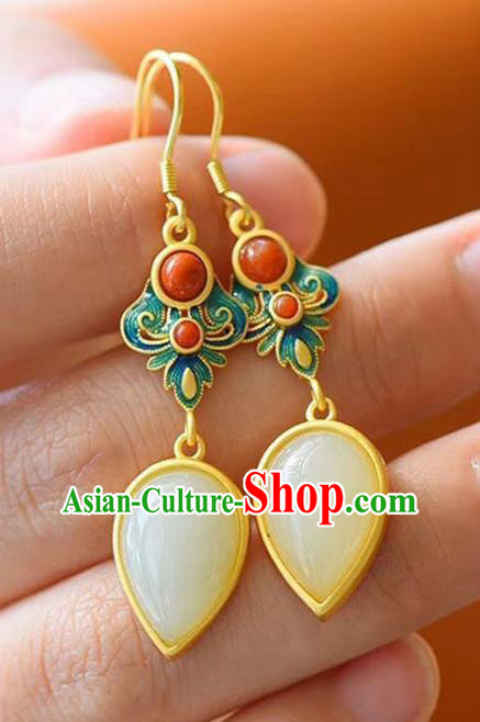 China Traditional Cloisonne Ear Jewelry Accessories National Cheongsam Earrings China Traditional Cloisonne Ear Jewelry Accessories National Cheongsam Earrings