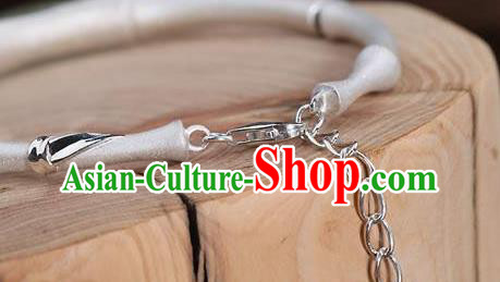 China Handmade Jade Bracelet Accessories Traditional Silver Bamboo Bangle Jewelry China Handmade Jade Bracelet Accessories Traditional Silver Bamboo Bangle Jewelry