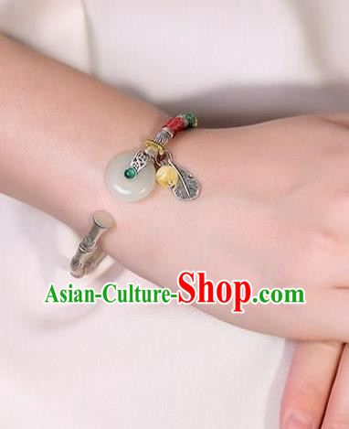 China Handmade Jade Peace Buckle Bracelet Accessories Traditional Silver Bamboo Bangle Jewelry China Handmade Jade Peace Buckle Bracelet Accessories Traditional Silver Bamboo Bangle Jewelry