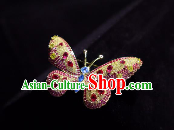 China Handmade Crystal Butterfly Brooch Accessories Traditional Cheongsam Jewelry China Handmade Crystal Butterfly Brooch Accessories Traditional Cheongsam Jewelry