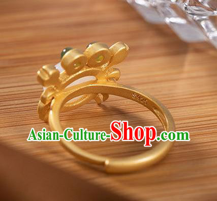 Chinese Classical National White Jade Circlet Handmade Jewelry Accessories Golden Crab Ring Chinese Classical National White Jade Circlet Handmade Jewelry Accessories Golden Crab Ring