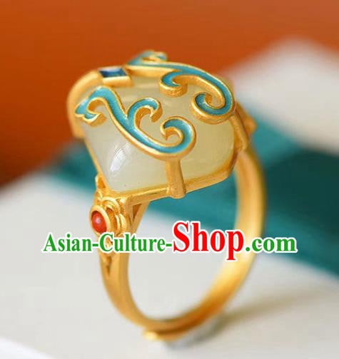 Chinese Classical National Jade Circlet Handmade Jewelry Accessories Qing Dynasty Court Ring Chinese Classical National Jade Circlet Handmade Jewelry Accessories Qing Dynasty Court Ring
