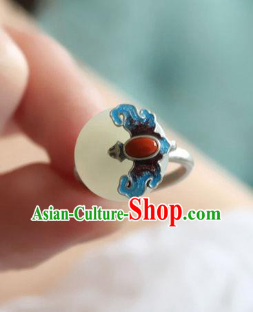 Chinese Classical Blueing Bat Circlet Handmade Jewelry Accessories National Jade Ring Chinese Classical Blueing Bat Circlet Handmade Jewelry Accessories National Jade Ring