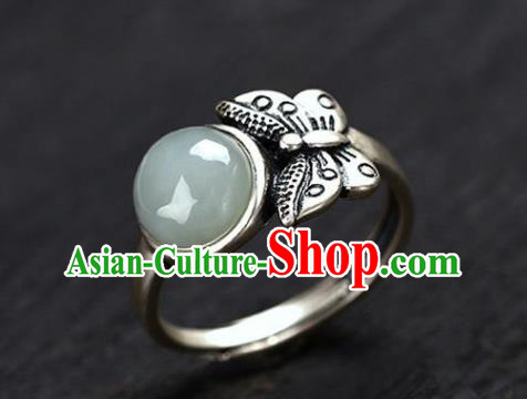 Chinese National Ring Handmade Jewelry Accessories Classical Silver Carving Butterfly Circlet Chinese National Ring Handmade Jewelry Accessories Classical Silver Carving Butterfly Circlet