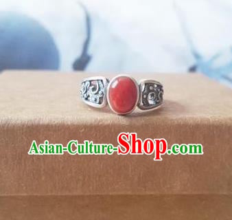 Chinese National Silver Ring Handmade Jewelry Accessories Classical Agate Circlet Chinese National Silver Ring Handmade Jewelry Accessories Classical Agate Circlet