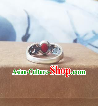Chinese National Silver Ring Handmade Jewelry Accessories Classical Agate Circlet Chinese National Silver Ring Handmade Jewelry Accessories Classical Agate Circlet