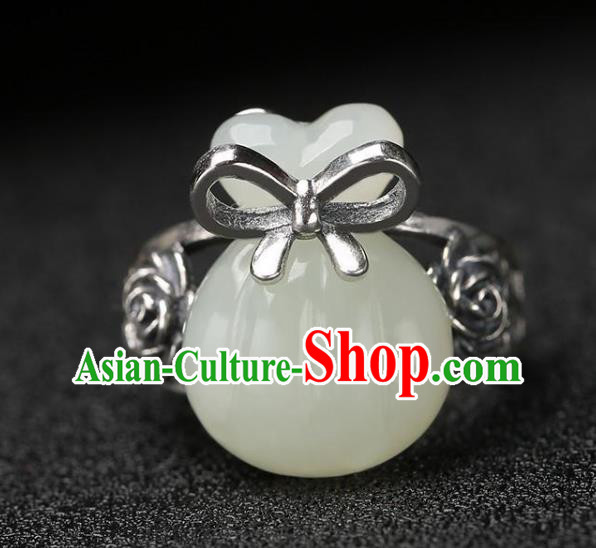 Chinese National Jade Lucky Bag Ring Handmade Jewelry Accessories Classical Circlet Chinese National Jade Lucky Bag Ring Handmade Jewelry Accessories Classical Circlet