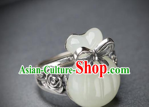 Chinese National Jade Lucky Bag Ring Handmade Jewelry Accessories Classical Circlet Chinese National Jade Lucky Bag Ring Handmade Jewelry Accessories Classical Circlet