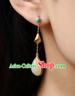 China Traditional Ear Jewelry Accessories National Cheongsam Jade Earrings China Traditional Ear Jewelry Accessories National Cheongsam Jade Earrings