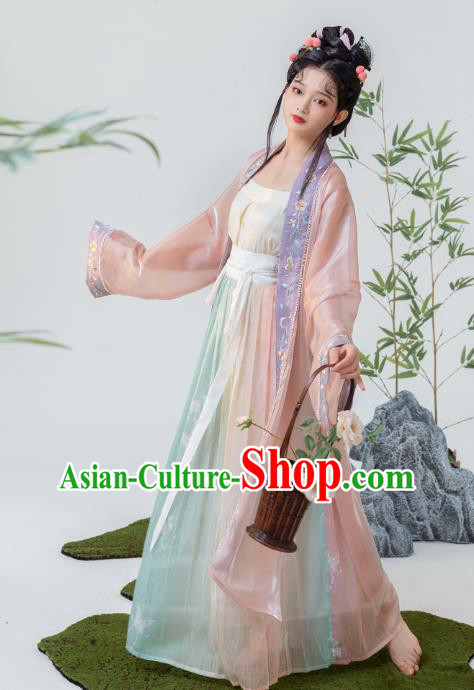 Traditional China Song Dynasty Young Lady Historical Clothing Ancient Noble Woman Hanfu Dresses Traditional China Song Dynasty Young Lady Historical Clothing Ancient Noble Woman Hanfu Dresses