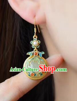 China Traditional Enamel Ear Jewelry Accessories Classical Cheongsam Pearls Jade Earrings China Traditional Enamel Ear Jewelry Accessories Classical Cheongsam Pearls Jade Earrings