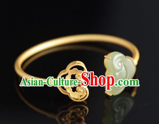 China Handmade Golden Bracelet Accessories Traditional National Jade Cloud Bangle Jewelry China Handmade Golden Bracelet Accessories Traditional National Jade Cloud Bangle Jewelry
