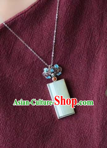 China Handmade Blueing Bat Necklet Pendant Accessories Traditional Cheongsam Jade Necklace Jewelry China Handmade Blueing Bat Necklet Pendant Accessories Traditional Cheongsam Jade Necklace Jewelry