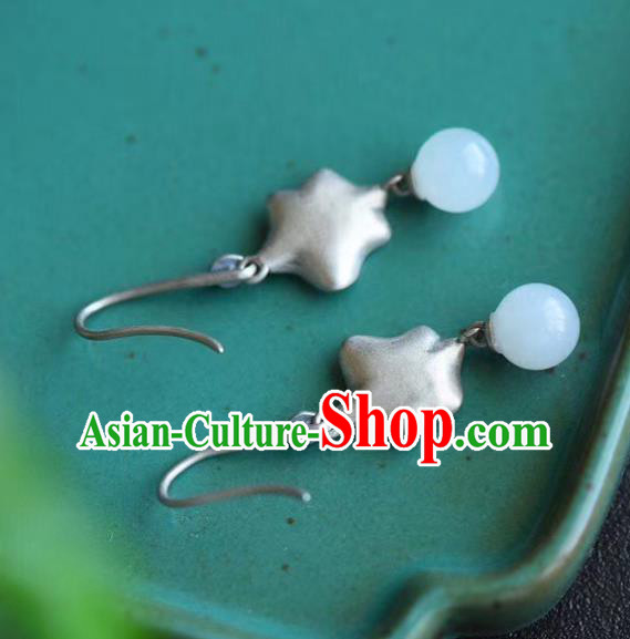 China Traditional Silver Lotus Leaf Ear Jewelry Accessories Classical Cheongsam Earrings China Traditional Silver Lotus Leaf Ear Jewelry Accessories Classical Cheongsam Earrings
