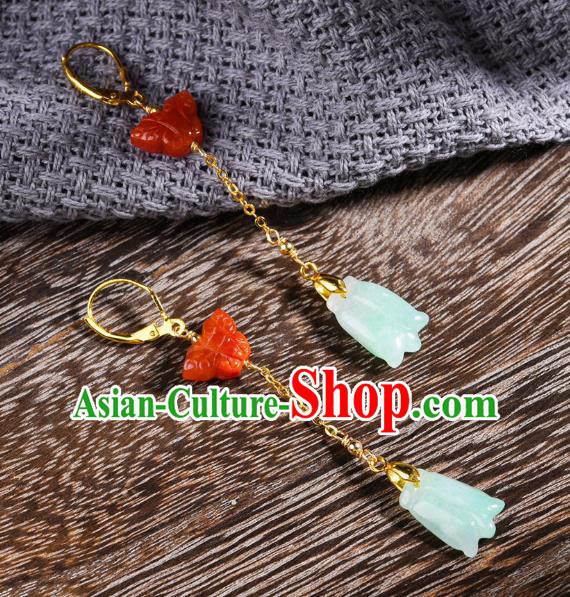 China Traditional Jade Cicada Ear Jewelry Accessories Classical Cheongsam Agate Butterfly Earrings China Traditional Jade Cicada Ear Jewelry Accessories Classical Cheongsam Agate Butterfly Earrings