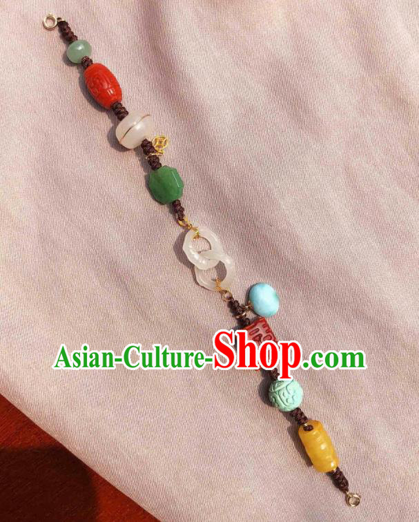 China Handmade Jade Agate Bracelet Accessories Traditional National Gems Bangle Jewelry China Handmade Jade Agate Bracelet Accessories Traditional National Gems Bangle Jewelry