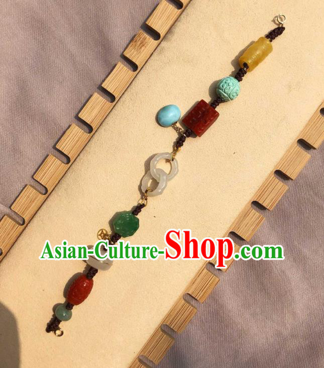 China Handmade Jade Agate Bracelet Accessories Traditional National Gems Bangle Jewelry China Handmade Jade Agate Bracelet Accessories Traditional National Gems Bangle Jewelry