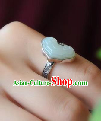 Chinese National Silver Carving Ring Handmade Jewelry Accessories Classical Jade Cloud Circlet Chinese National Silver Carving Ring Handmade Jewelry Accessories Classical Jade Cloud Circlet