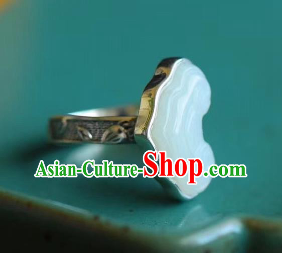 Chinese National Silver Carving Ring Handmade Jewelry Accessories Classical Jade Cloud Circlet Chinese National Silver Carving Ring Handmade Jewelry Accessories Classical Jade Cloud Circlet