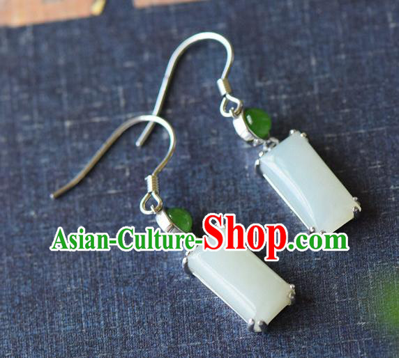 China Classical Cheongsam Earrings Traditional Jade Ear Jewelry Accessories China Classical Cheongsam Earrings Traditional Jade Ear Jewelry Accessories