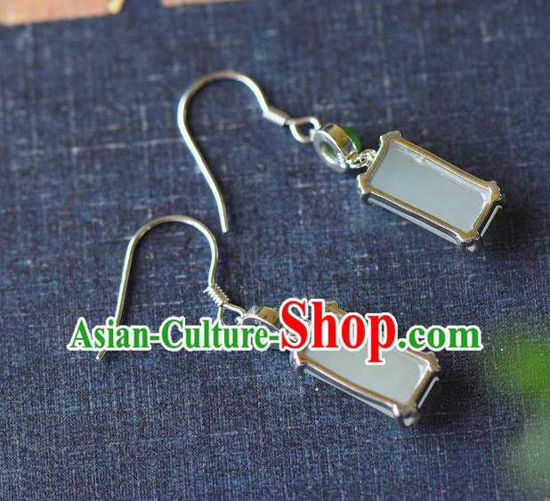 China Classical Cheongsam Earrings Traditional Jade Ear Jewelry Accessories China Classical Cheongsam Earrings Traditional Jade Ear Jewelry Accessories
