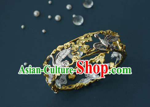 China Handmade Silver Cranes Bracelet Accessories Traditional National Bangle Jewelry China Handmade Silver Cranes Bracelet Accessories Traditional National Bangle Jewelry