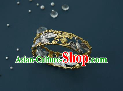China Handmade Silver Cranes Bracelet Accessories Traditional National Bangle Jewelry China Handmade Silver Cranes Bracelet Accessories Traditional National Bangle Jewelry