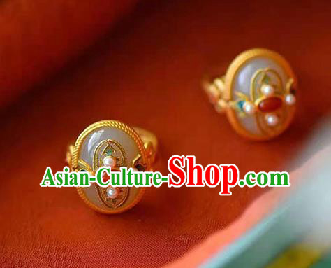China Ancient Princess Jade Ring Jewelry Traditional Handmade Circlet Accessories China Ancient Princess Jade Ring Jewelry Traditional Handmade Circlet Accessories