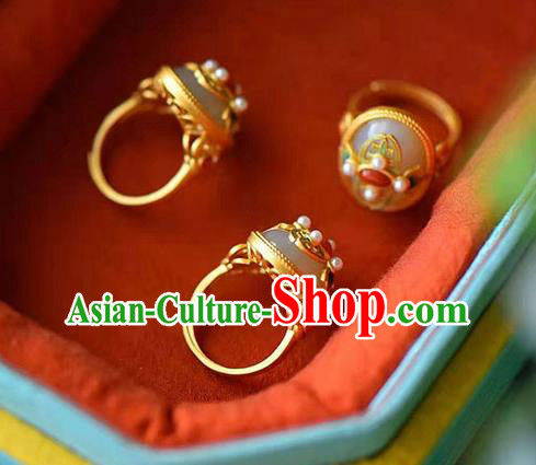 China Ancient Princess Jade Ring Jewelry Traditional Handmade Circlet Accessories China Ancient Princess Jade Ring Jewelry Traditional Handmade Circlet Accessories