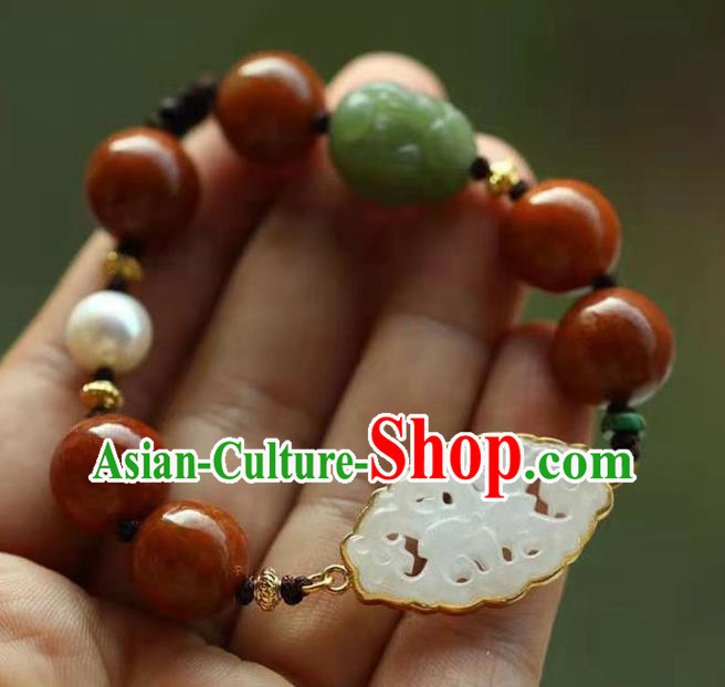 China Handmade Agate Beads Bracelet Traditional National Jade Bangle Jewelry Accessories China Handmade Agate Beads Bracelet Traditional National Jade Bangle Jewelry Accessories