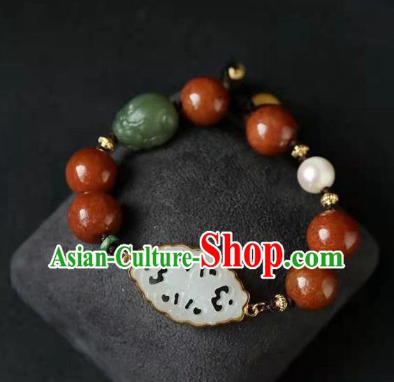 China Handmade Agate Beads Bracelet Traditional National Jade Bangle Jewelry Accessories China Handmade Agate Beads Bracelet Traditional National Jade Bangle Jewelry Accessories