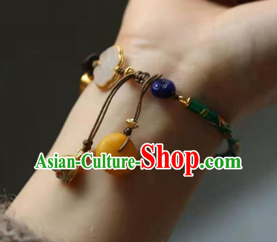 China Handmade Cloisonne Bracelet Traditional Jewelry Accessories National Lotus Seedpod Tassel Bangle China Handmade Cloisonne Bracelet Traditional Jewelry Accessories National Lotus Seedpod Tassel Bangle