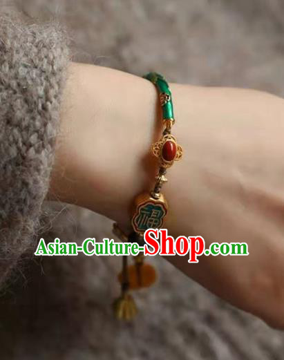 China Handmade Cloisonne Bracelet Traditional Jewelry Accessories National Lotus Seedpod Tassel Bangle China Handmade Cloisonne Bracelet Traditional Jewelry Accessories National Lotus Seedpod Tassel Bangle