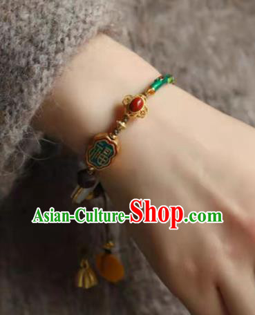 China Handmade Cloisonne Bracelet Traditional Jewelry Accessories National Lotus Seedpod Tassel Bangle China Handmade Cloisonne Bracelet Traditional Jewelry Accessories National Lotus Seedpod Tassel Bangle