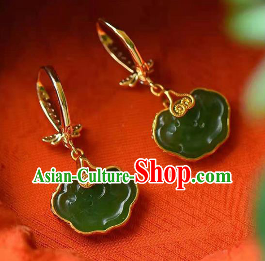 Handmade China Jade Ear National Jewelry Accessories Traditional Cheongsam Crystal Earrings Handmade China Jade Ear National Jewelry Accessories Traditional Cheongsam Crystal Earrings