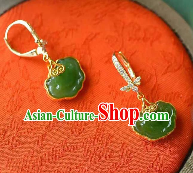 Handmade China Jade Ear National Jewelry Accessories Traditional Cheongsam Crystal Earrings Handmade China Jade Ear National Jewelry Accessories Traditional Cheongsam Crystal Earrings