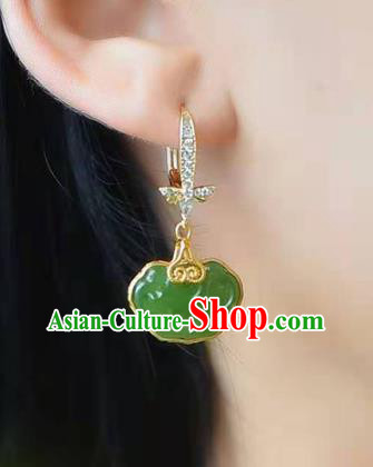 Handmade China Jade Ear National Jewelry Accessories Traditional Cheongsam Crystal Earrings Handmade China Jade Ear National Jewelry Accessories Traditional Cheongsam Crystal Earrings